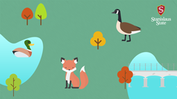 Illustrated park-like Zoom background