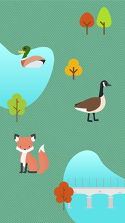 Illustrated park-like mobile background