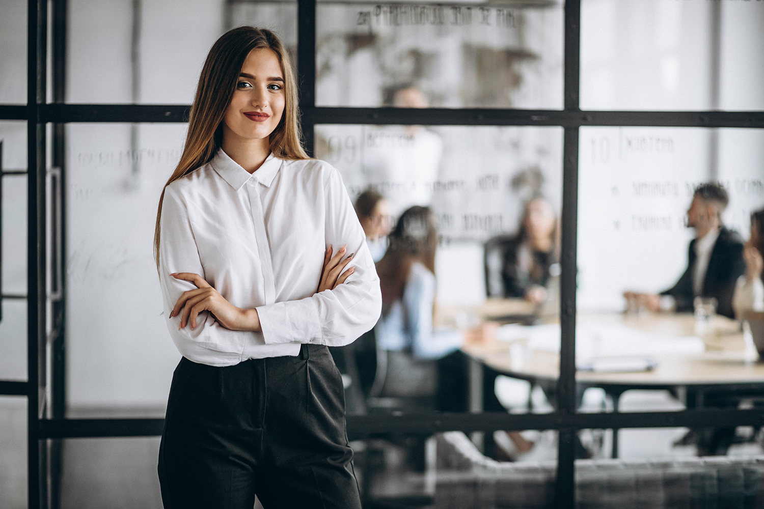 Business woman in office.