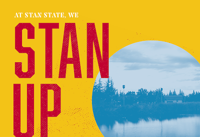 At Stan State We Stan Up poster.