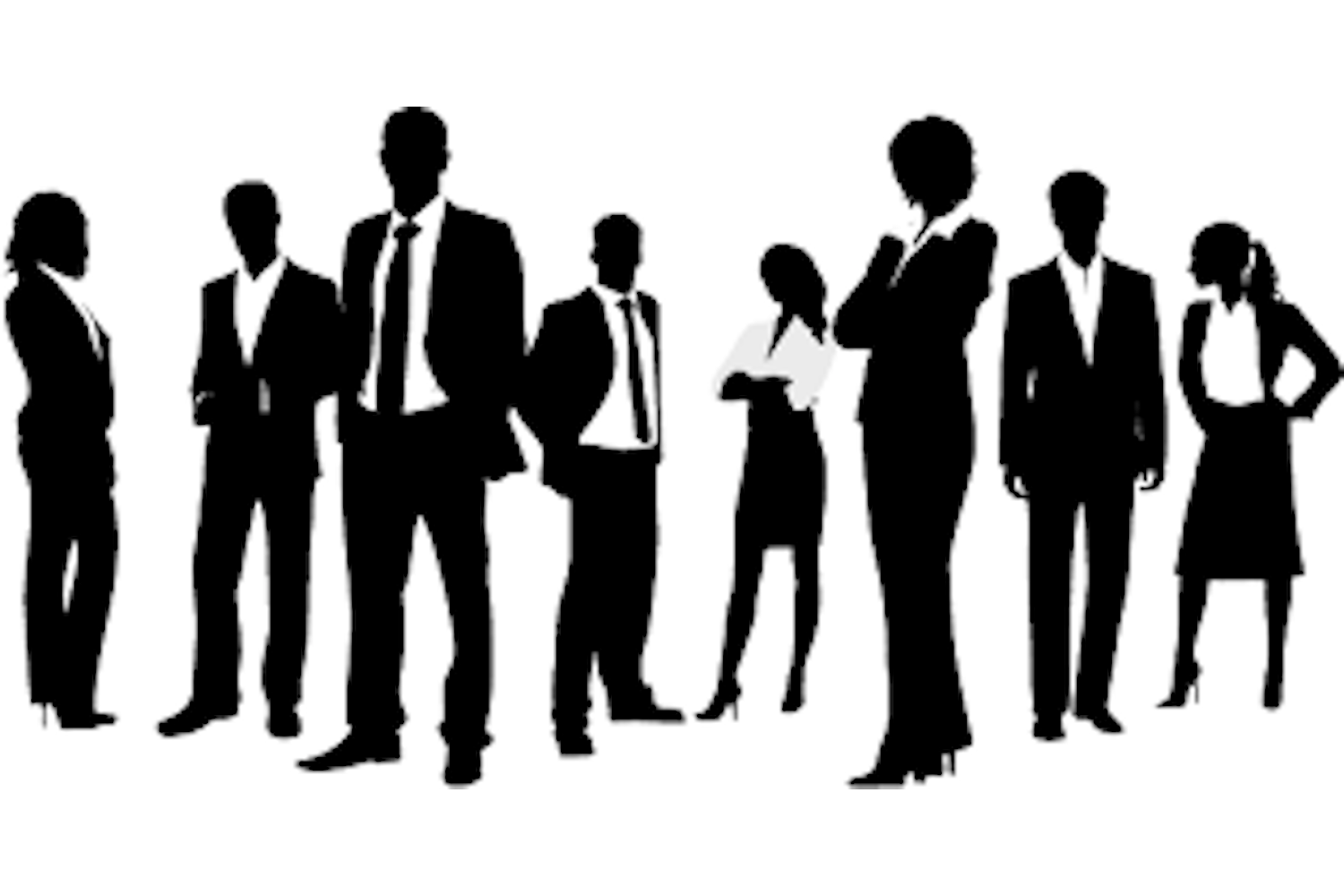 Silhouettes of business people. 