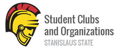 Horizontal Logo: Student Clubs and Organizations at Stanislaus State.