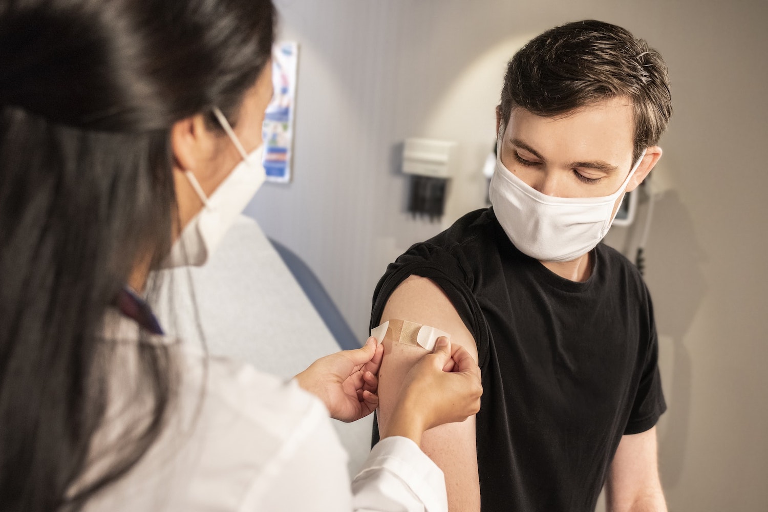 Student receiving a vaccine. 