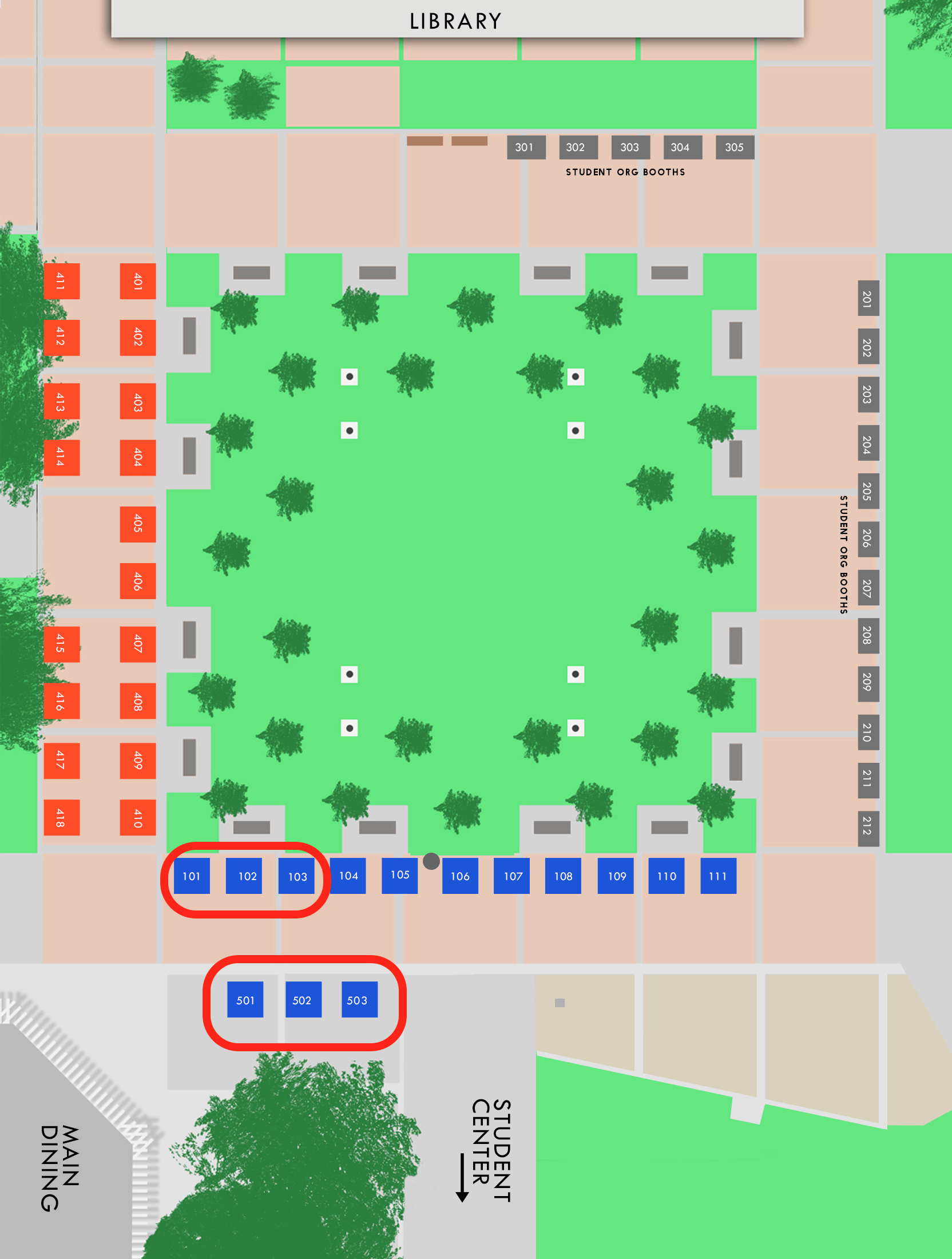 Map of Quad booths