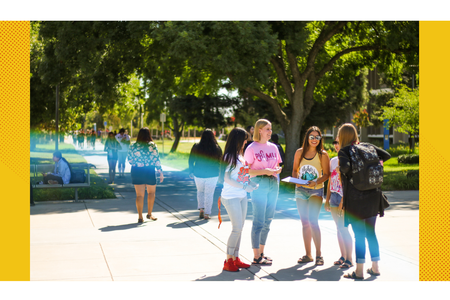 students on campus