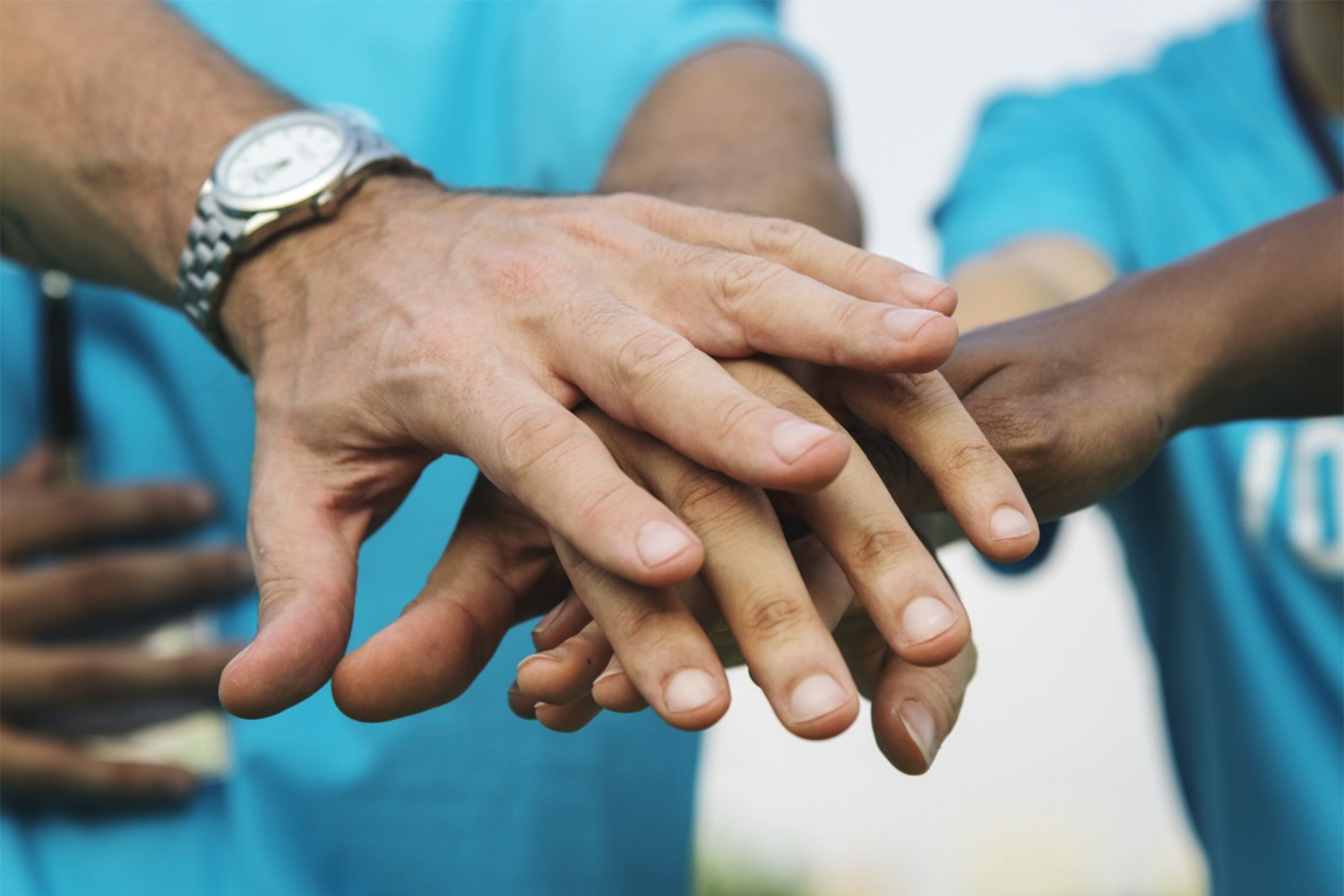 male hands in a support group