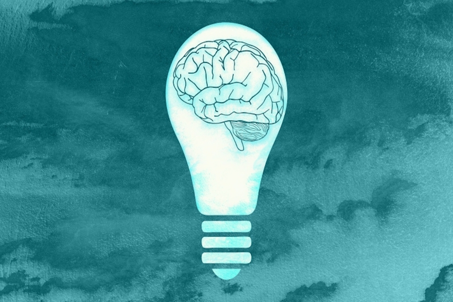 Brain inside of a light bulb.