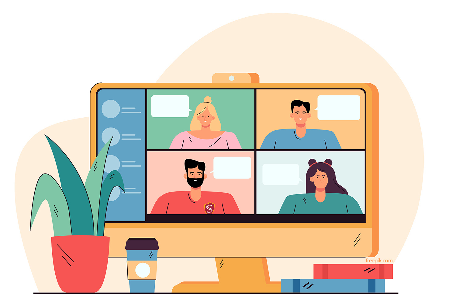 virtual meeting illustration