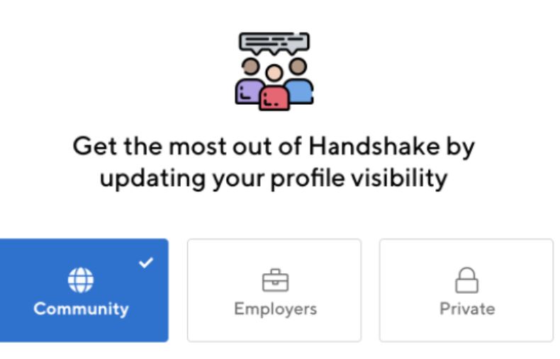 Handshake privacy settings page