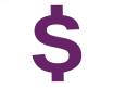 Purple dollar sign