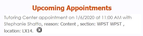 upcoming appointments screenshot