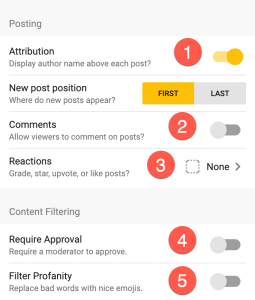 Padlet Settings