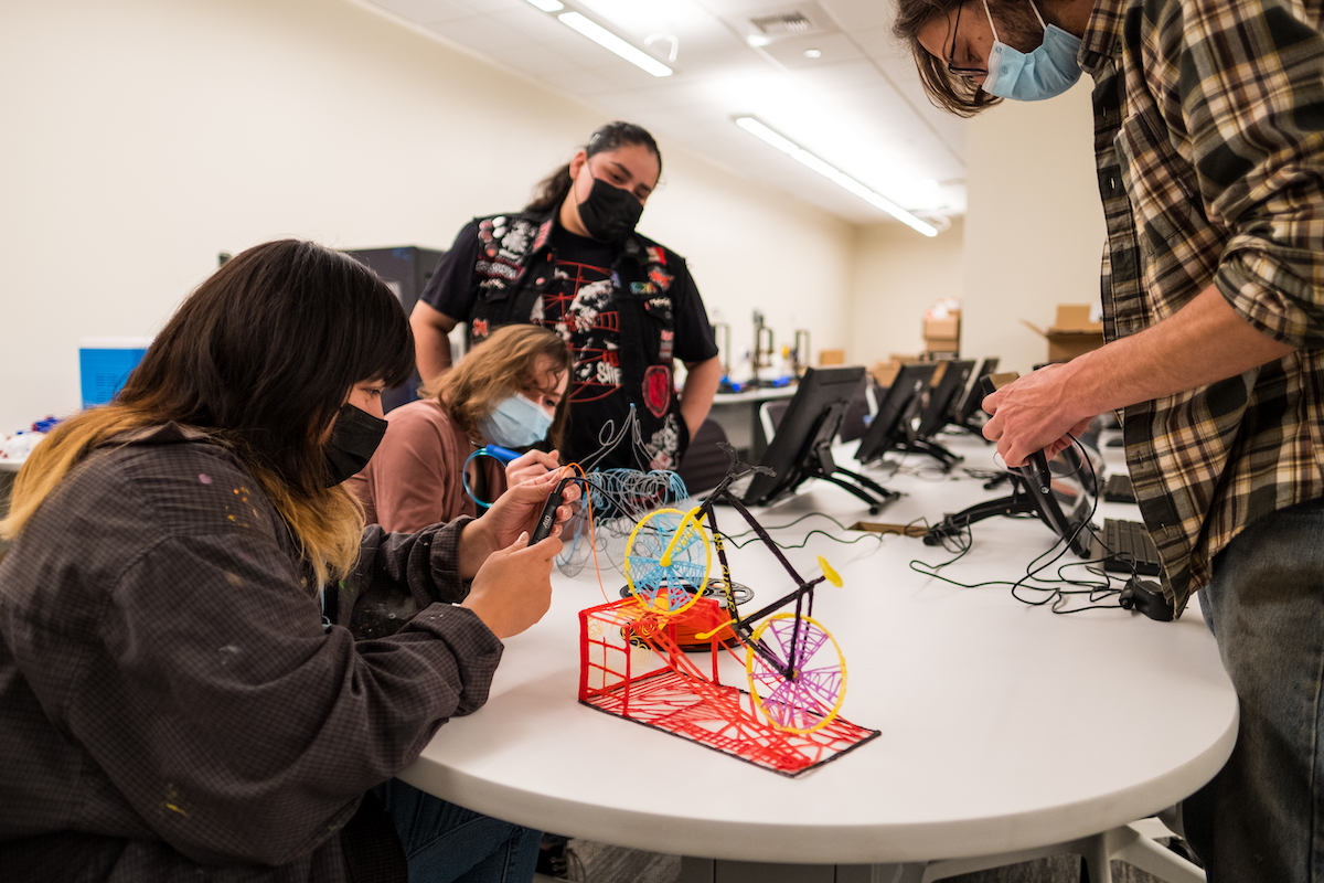 Students working in the Fab Lab