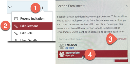 Steps to enroll student in section