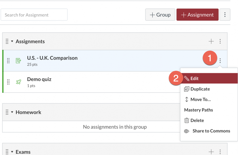 how to reassign assignment in canvas