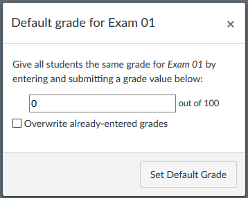 Default grade window