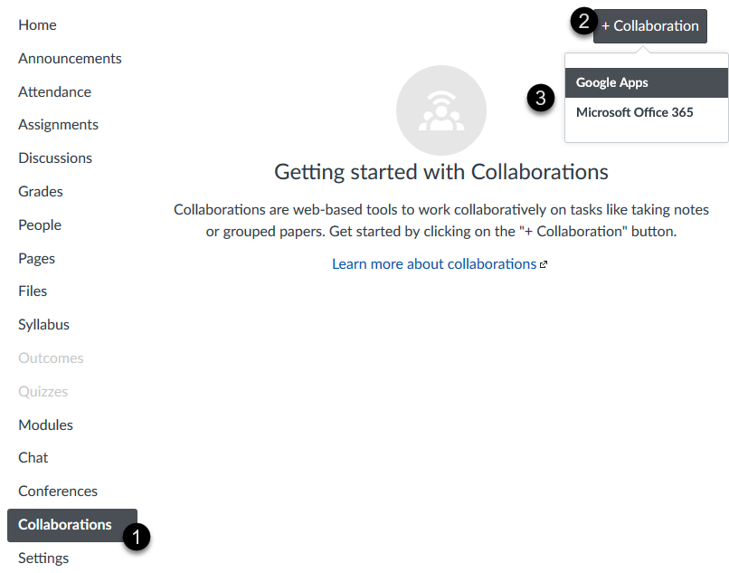 Steps to create a new collaboration