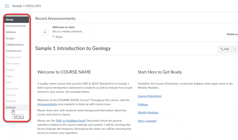 Canvas_instructor_view_of_a_home_page_with_course_navigation_highhlighted