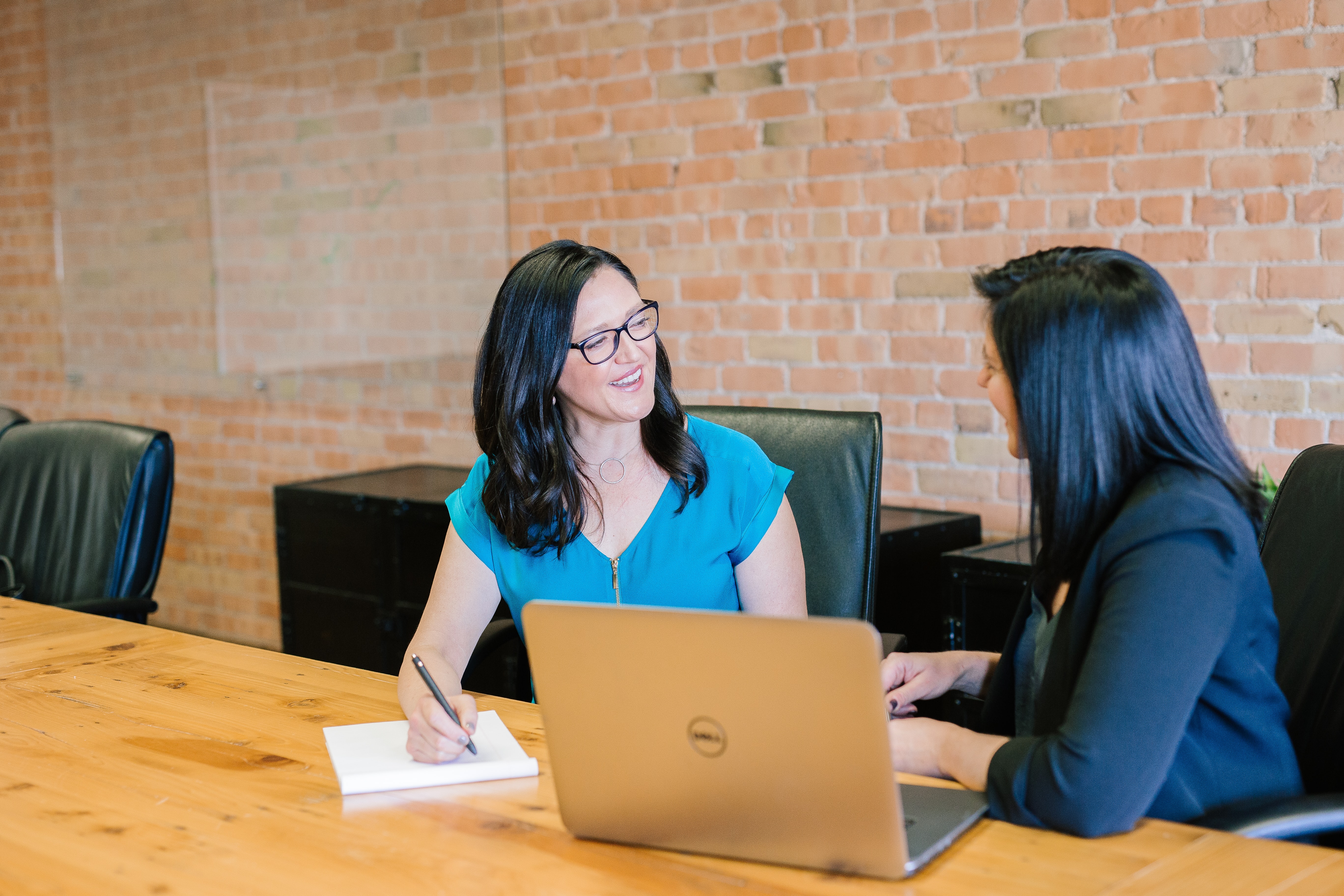 Two people in an interview