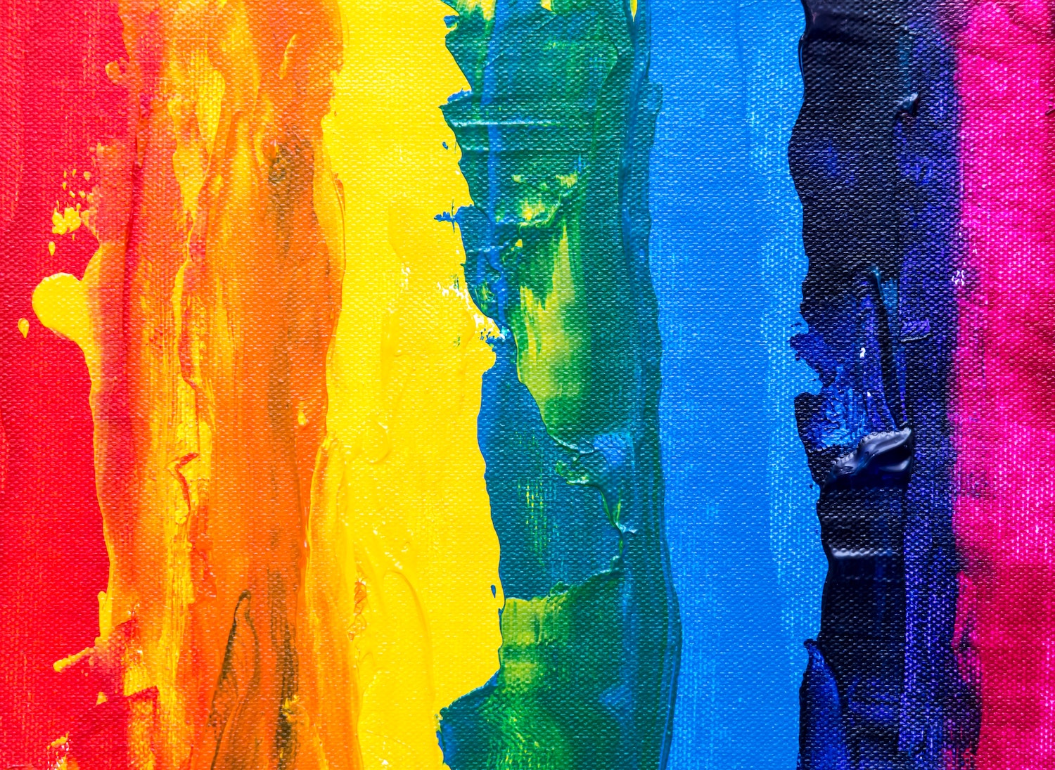 Paint arranged in a rainbow