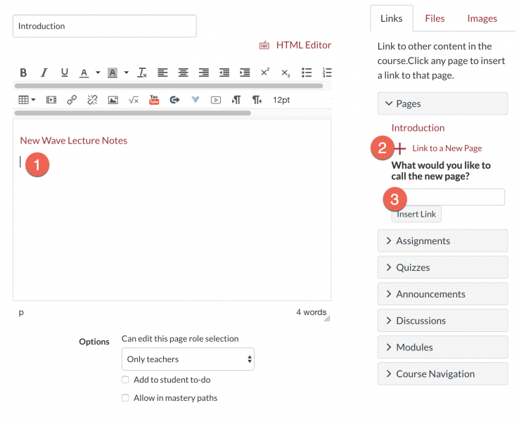The overview of a Page, with steps numbered. See text for complete information.