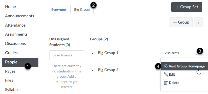 Steps to view a group home page