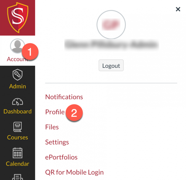 Steps to open and edit your Canvas profile