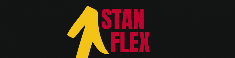 StanFlex written alongside a rising arrow