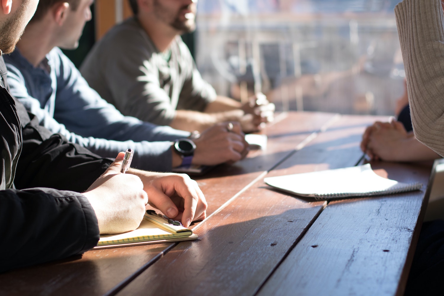 group of people discussing