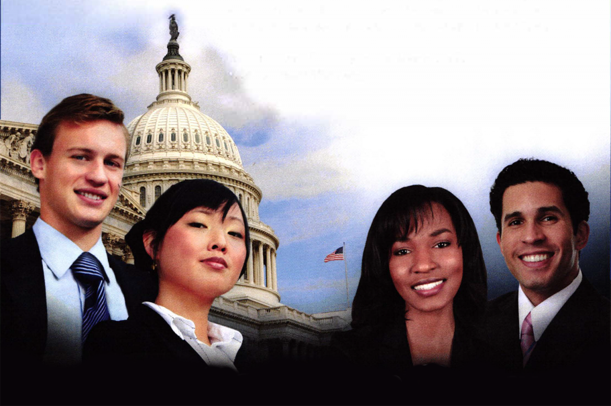 Interns in front of the U.S. Capitol