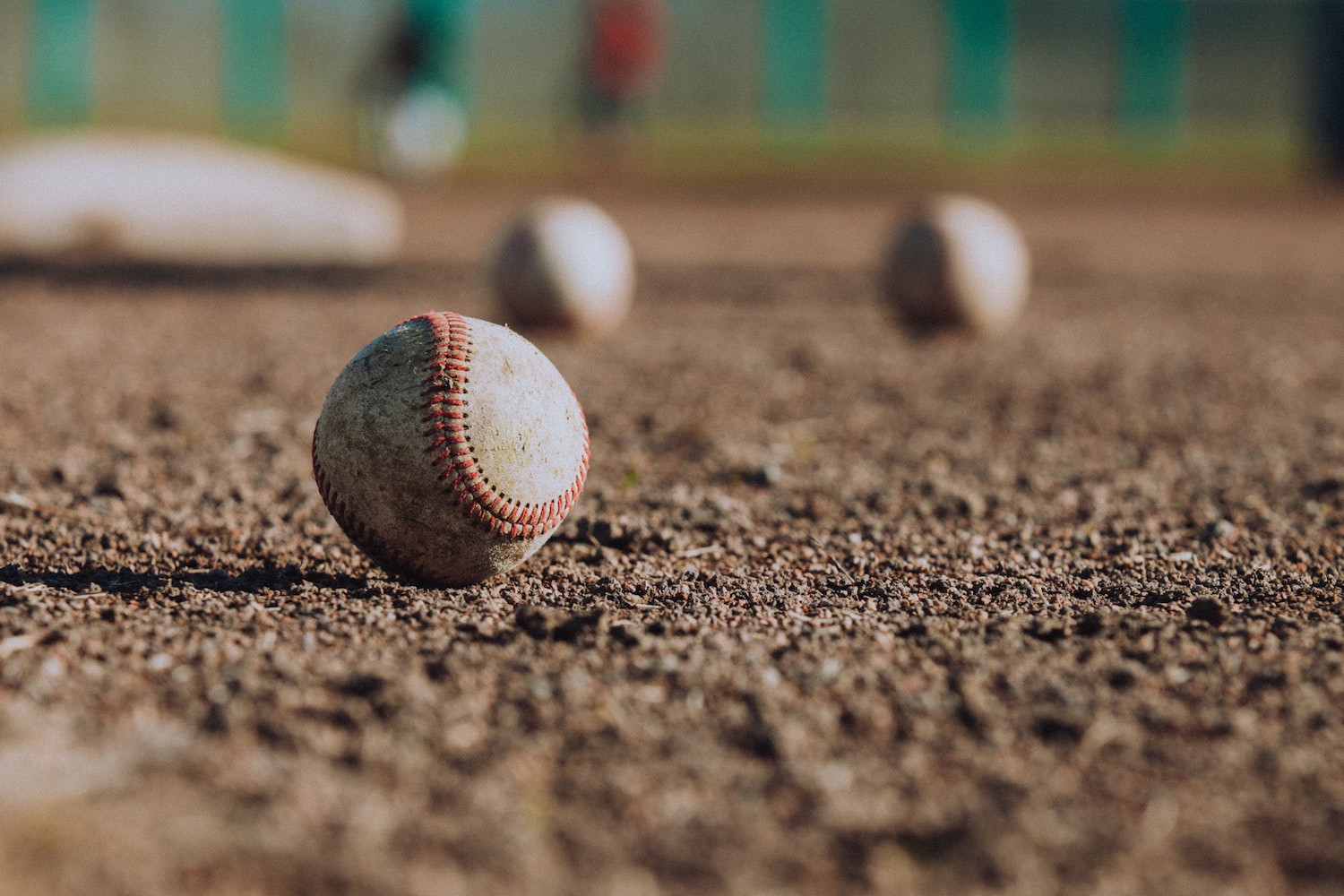 Baseballs on the ground