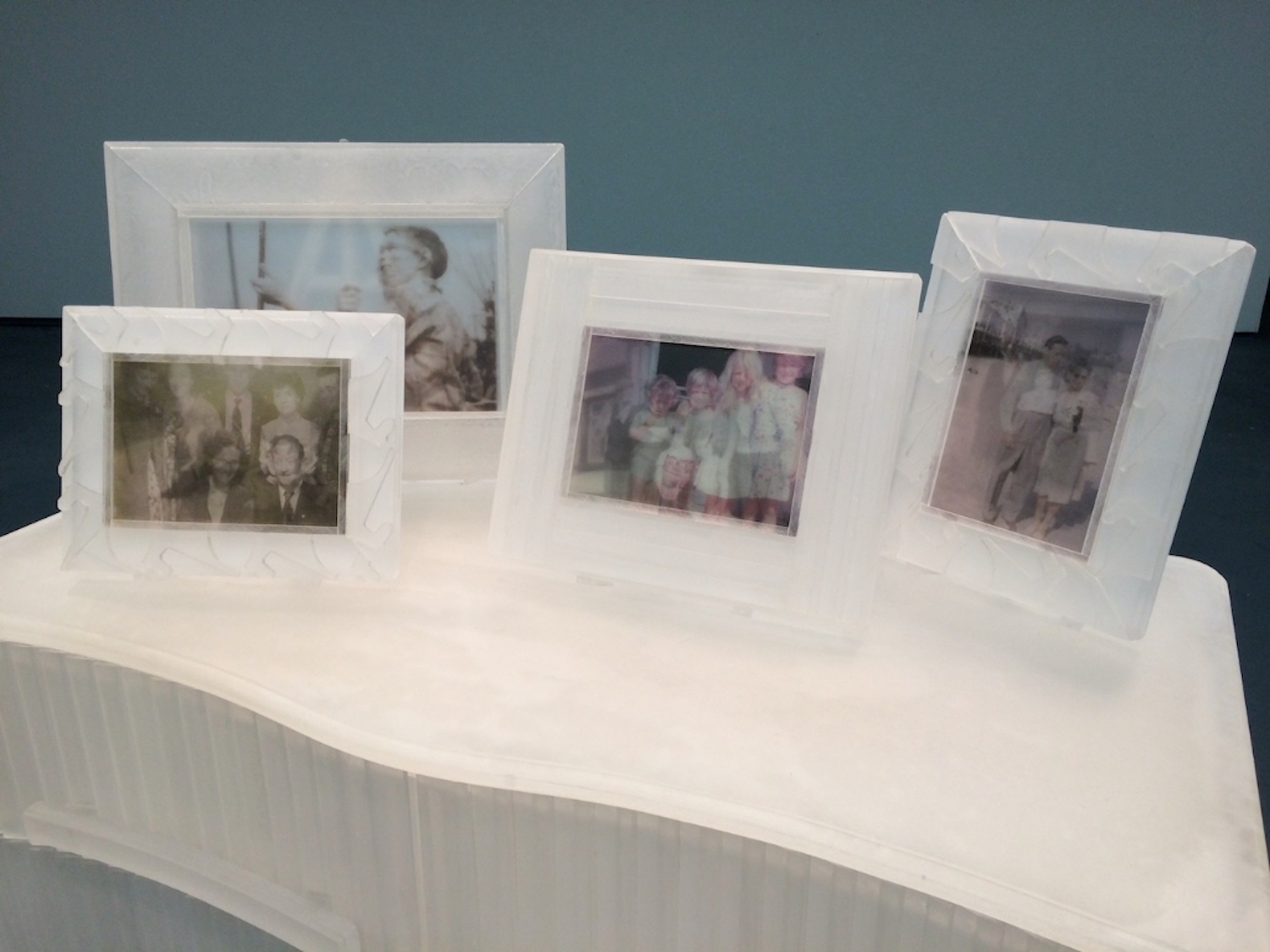 Operating Under the Influence Exhibition: Picture frames on a table