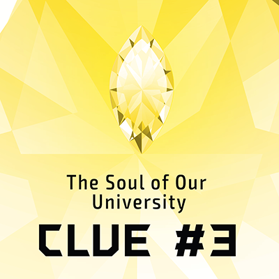 Clue number 3. The soul of our university. Yellow gemstone.