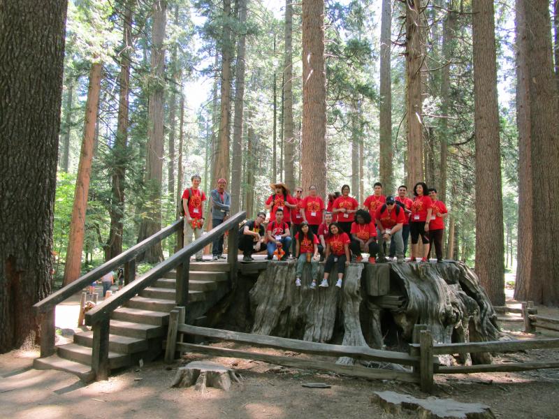 People standing on top of a platform