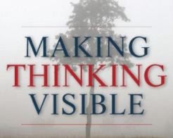 Text over an image of a tree, Text: Making Thinking Visible