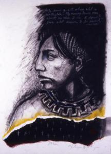 Print of a profile view of a person