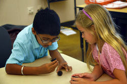 Two students working together