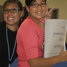 Two students at the Writing Camp