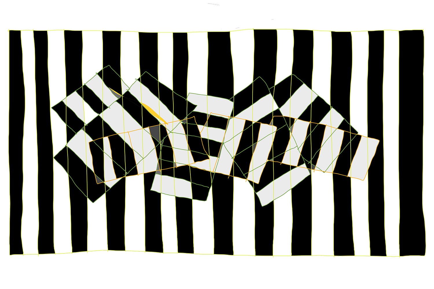 alternative art using black and white stripes.