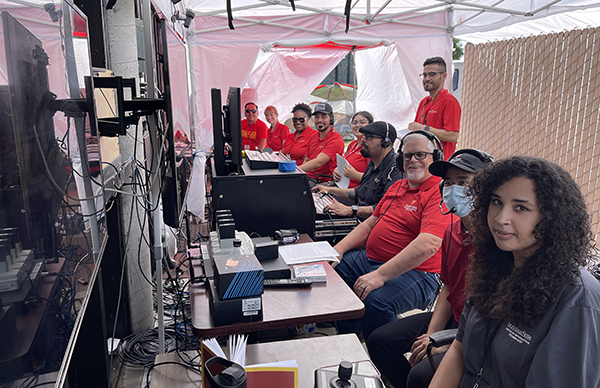 The Commencement media team behind the scenes at the 2022 ceremonies.