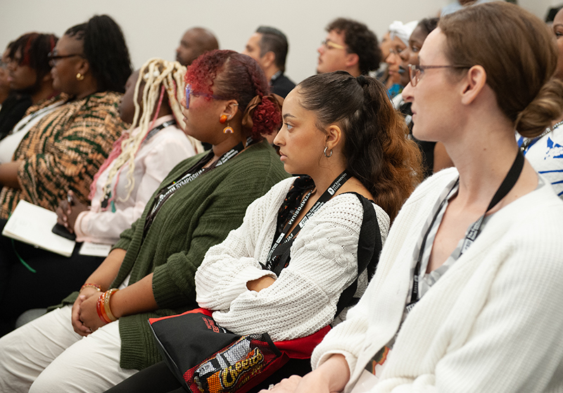 Stan State students, faculty and staff attend a breakout session during the biennial CSU Juneteenth Symposium.