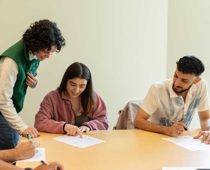 Students working together in group study