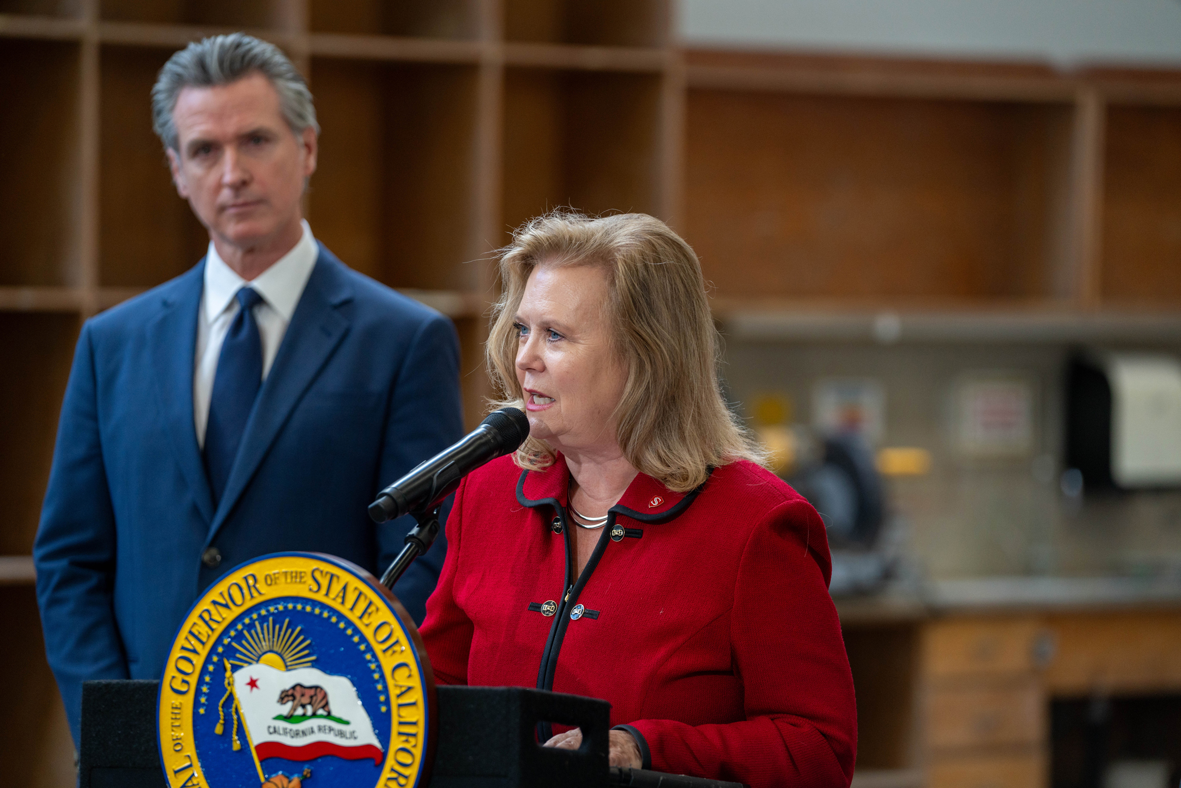 President Britt-Rios Ellis and Governor Gavin Newsom