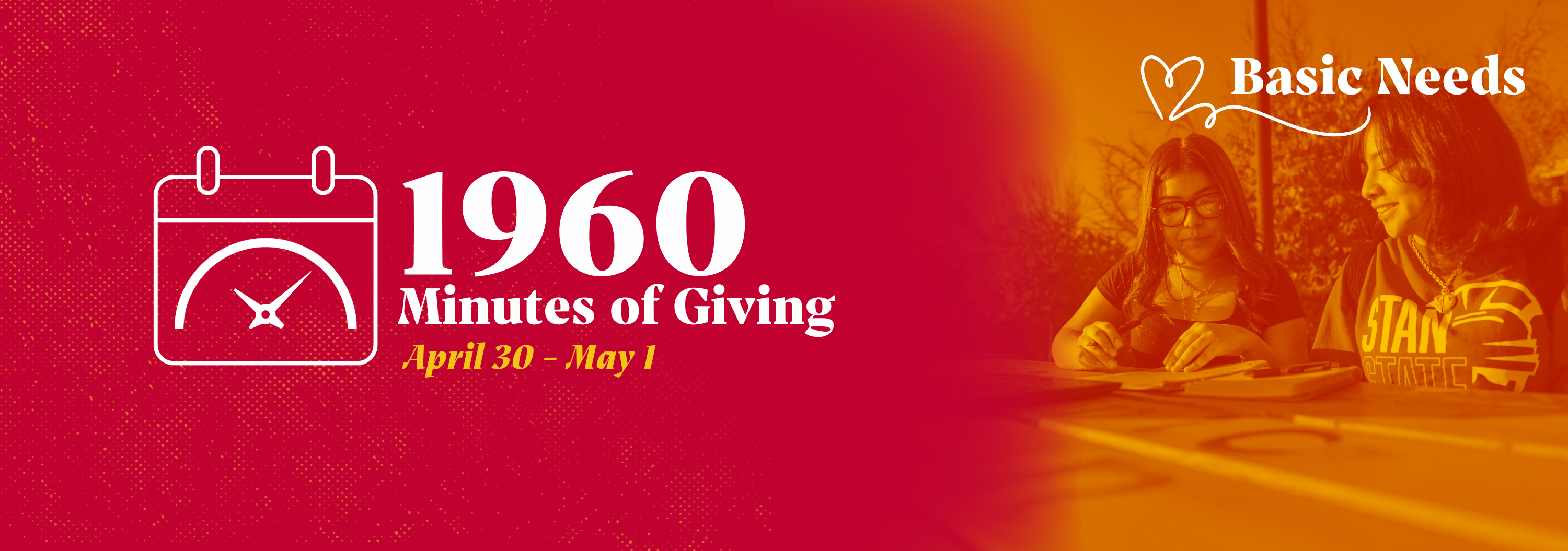 Minutes of Giving, Basic Needs Banner.