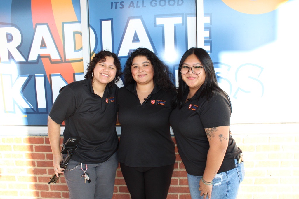 College Corps Student Assistants infront of Dutch Bros