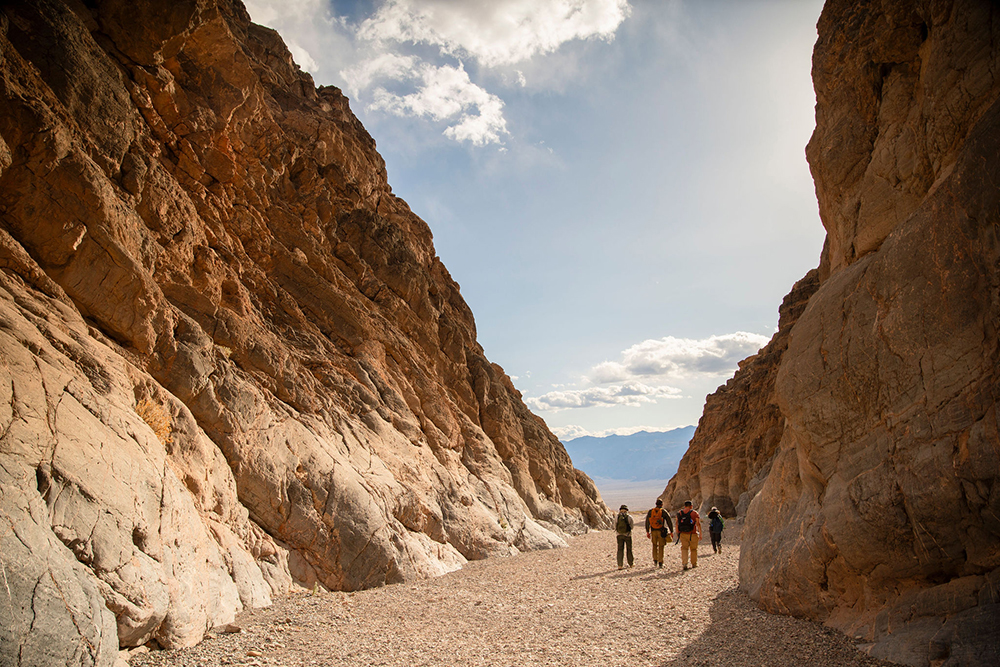 walking out of Titus Canyon