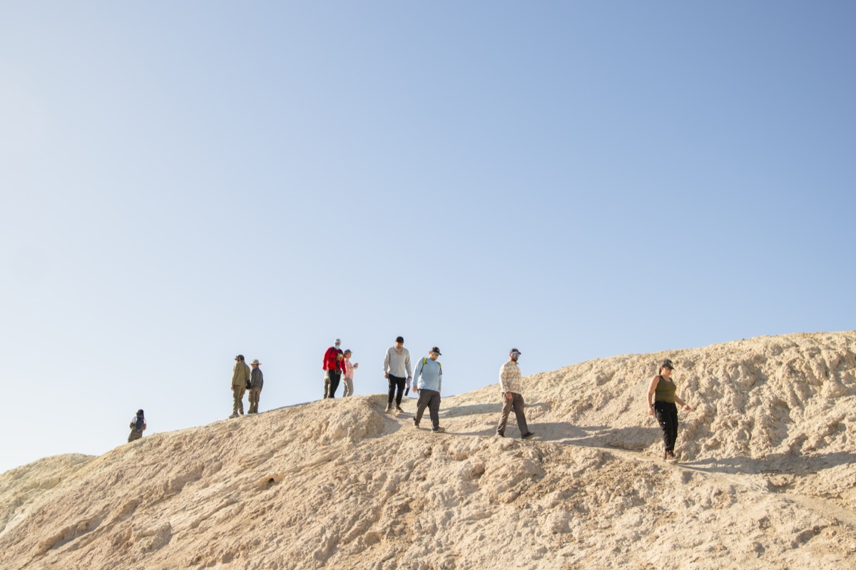 coming down hill at Zabriskie Point