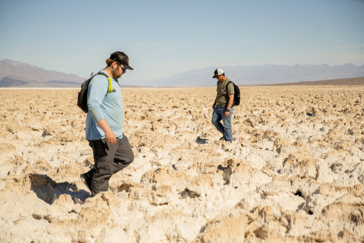 students exploring Devil’s Golf Course