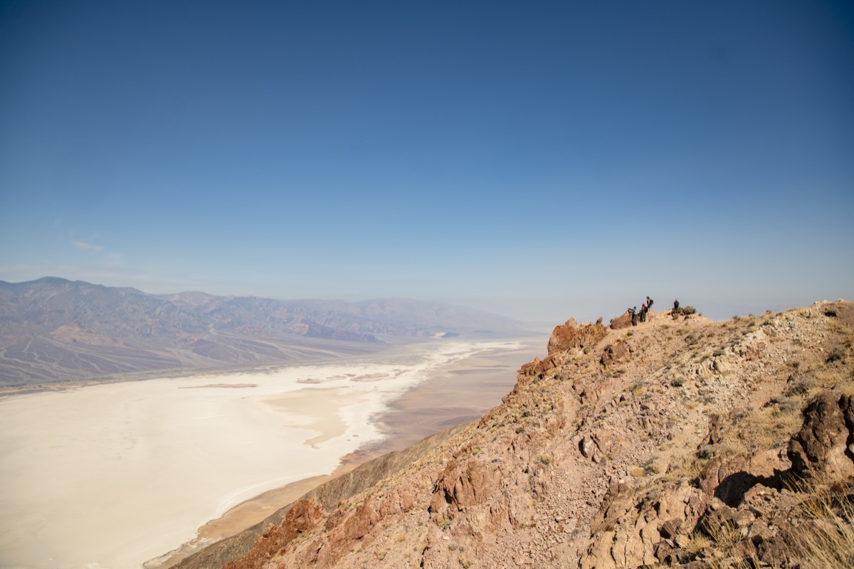 Students in the distance looking out at Dante's View