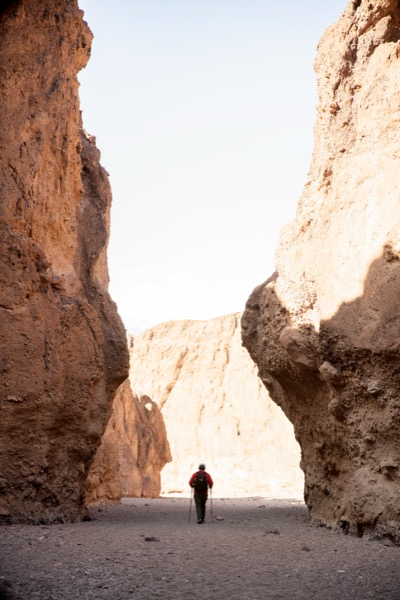 student heading out of Natural Bridge Canyon